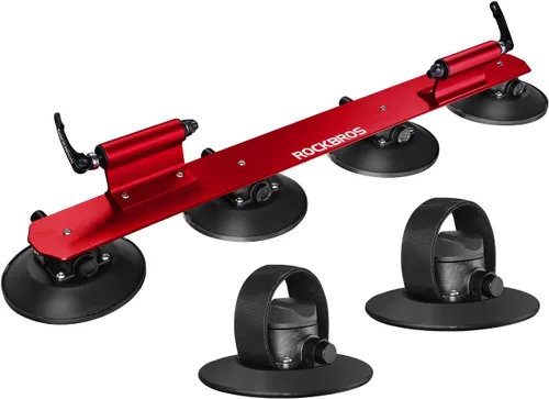 Miniatura 10 de ROCKBROS Sucker - Soporte para bicicleta para techo de coche, ventosa, soporte de bicicleta de liberación rápida de aleación de aluminio para 1, 2