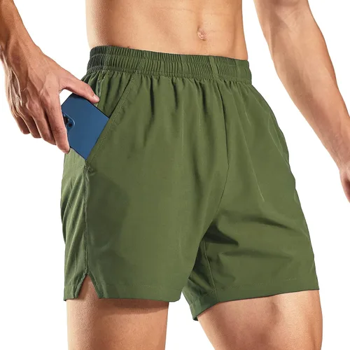 Haimont Pantalones cortos deportivos de 5 pulgadas para hombre ajuste seco con bolsillos resistentes al agua ligeros para entrenamiento y gimnasio