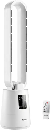 Miniatura 10 de ROVSUN Ventilador inteligente sin aspas, ventilador de torre sin aspas de 22 pulgadas con iluminación ambiental, ventilador de torre oscilante