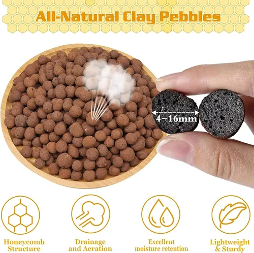 Miniatura 2 de Legigo Guijarros de arcilla Leca orgánica de 10 libras para plantas, bolas de leca 100% naturales de 4 a 0.630 in para plantas