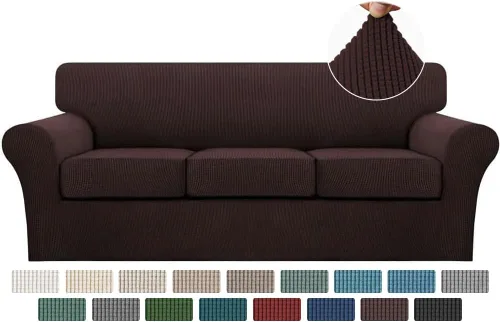 Miniatura 147 de Turquoize 2 fundas para sillas de sala de estar, funda de sofá con fundas de cojín individuales, funda de muebles para sillas (silla, beige biscotti)