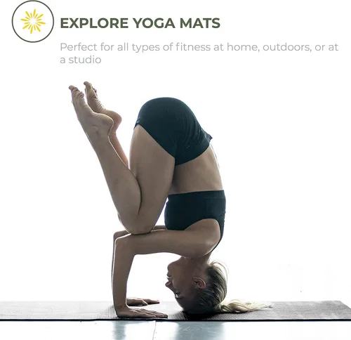 Miniatura 8 de Paquete de 10 tapetes de yoga Explore de 68 x 24 pulgadas, tapete de entrenamiento antideslizante de 0.157 in de grosor, tapete de gimnasio Negro