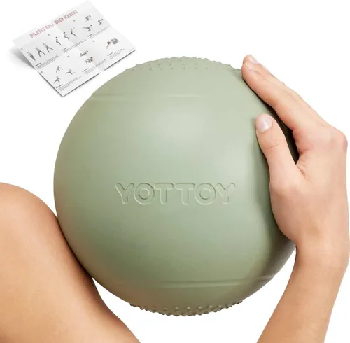 YOTTOY Pelota de ejercicio pequeña, pelota de pilates de 9 pulgadas con tecnología antiestallido para estabilidad, ideal para yoga, pilates, terapia