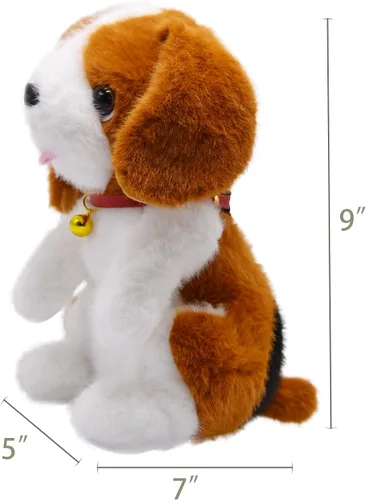 Miniatura 6 de Adorable animal de peluche de Beagle ultrasuave y esponjoso, peluche de perro pequeño con lengua rosa diminuta que asoma, regalos encantadores