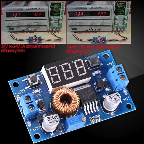 Miniatura 5 de Módulo de alimentación ajustable Convertidor DC-DC 5A 4.0V ~ 38V a 1.25V ~ 36V Regulador de voltaje para convertidor de controlador LED de alta