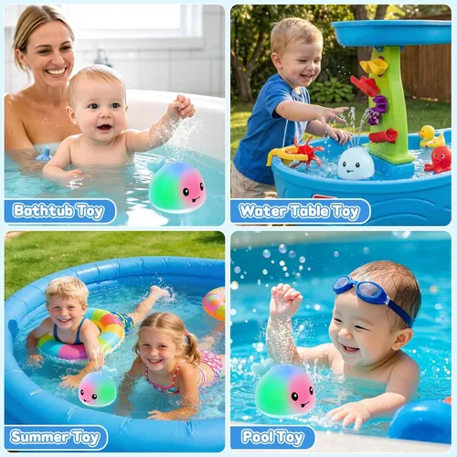 Miniatura 5 de Juguetes de baño para bebés de 1 a 3 años, juguetes de agua de piscina para bebés de 1, 2, 3 años, juguete de baño de ballena, juguete de baño