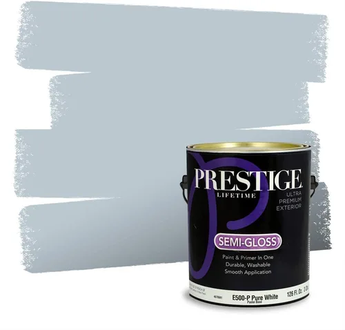 Miniatura 1343 de Pintura Exterior + imprimación PRESTIGE, todo-en-uno, 1 galón, acabado mate, color comparable al Valspar* Royal Gray* VS151-Gris real