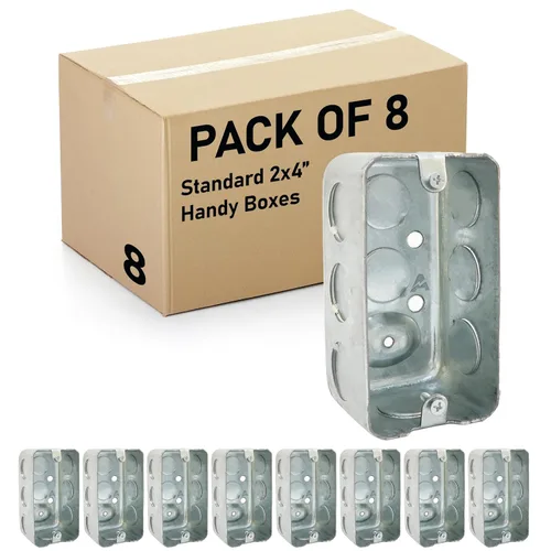 Miniatura 10 de Caja práctica profunda, caja eléctrica de acero estirado de 4 x 2, 2-1/8 pulgadas de profundidad de metal de una sola banda de montaje en superficie