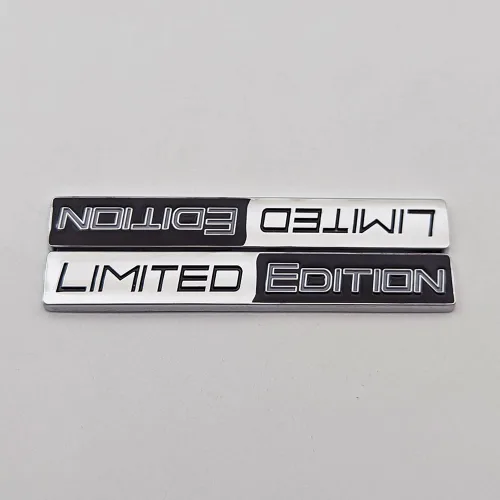 Miniatura 7 de Logo 2X de metal cromado Edición Limitada, emblema de coche auto adhesivo 3D premium, calcomanía deportiva de carreras de reemplazo (negro)