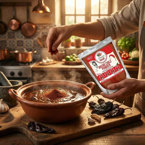 Miniatura 5 de Pimienta de chile ancho molida (4 onzas), natural y de alta calidad. Ideal para recetas como mole mexicano, salsas, guisos, salsa, carnes