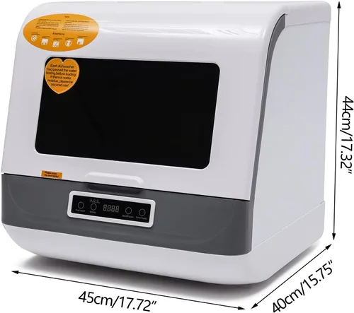 Miniatura 3 de Lavavajillas portátil para encimera, mini lavavajillas, 4 programas, 30-50 minutos de tiempo de lavado, alta temperatura y función de secado al