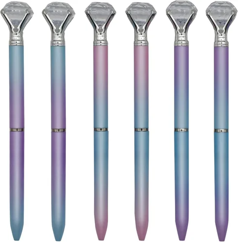 Miniatura 13 de Maydahui 12 bolígrafos de metal con diamantes grandes retráctiles, brillantes, para bodas, despedidas de soltera, fiestas