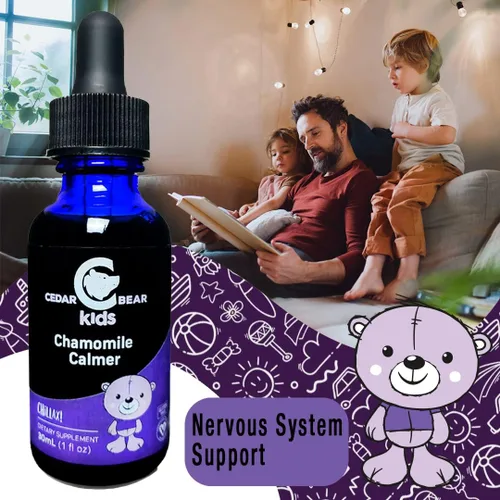 Miniatura 3 de Calmante Manzanilla para niños, diseño de oso de hierbas líquido Suplemento por de cedro naturales, Marrón, 1
