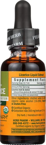 Miniatura 6 de Herb Pharm Extracto líquido de regaliz orgánico certificado para soporte del sistema endocrino - 1 onza (DLIC01)