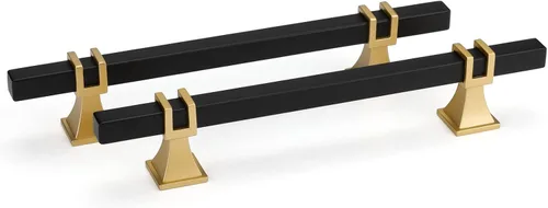 Miniatura 14 de Goldenwarm Paquete de 5 tiradores de gabinete negros de 3 pulgadas de aleación de zinc negro mate para gabinete, manijas de tocador, cajones