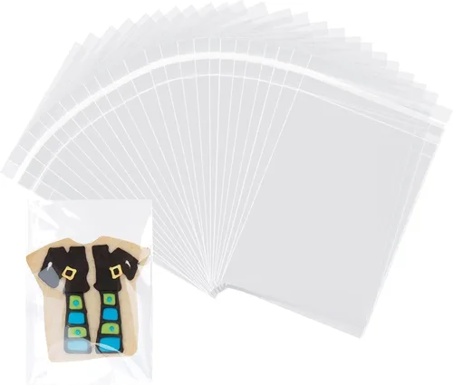 Miniatura 9 de Bolsas de celofán autosellantes, bolsa para galletas de 4 x 6 pulgadas, bolsas de celofán resellables transparentes autoadhesivas, 100