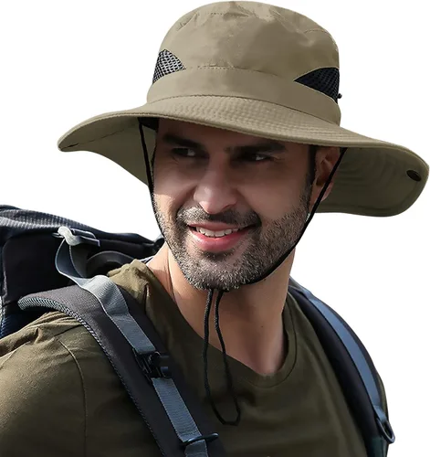 Miniatura 10 de Sun Hats for Men Women UPF 50+ Wide Brim Bucket Hat Waterproof Packable Cowboy Hat for Fishing Beach Safari Gardening Golf
