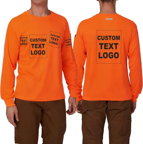 Miniatura 20 de A-SAFETY Playera de manga larga de seguridad de alta visibilidad, personalizable con logotipo (XS-6XL)