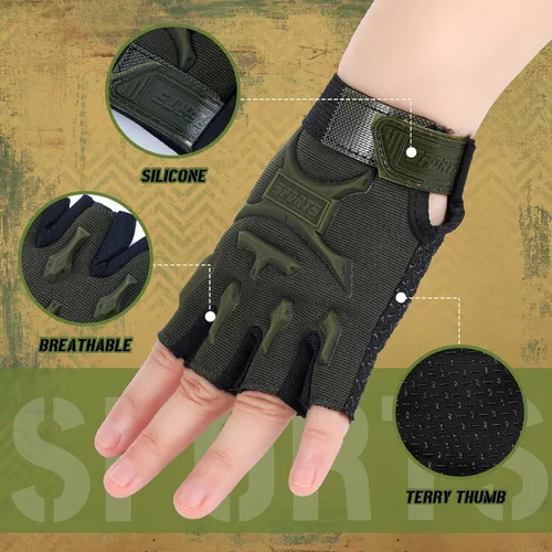 Miniatura 13 de SATINIOR 3 pares de guantes de medio dedo antideslizantes de gel para ciclismo, guantes de gimnasia ajustables para niñas y niños