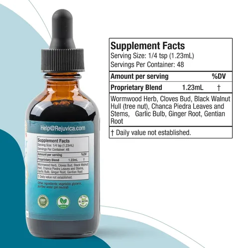 Miniatura 6 de IntestiClear - Suplemento avanzado de apoyo intestinal - Entrega de líquidos para una mejor absorción - Ajenjo, clavo, nogal negro, ajo y más