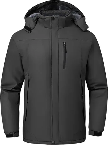Miniatura 7 de Chaqueta de esquí para hombre, impermeable, resistente al viento, con capucha