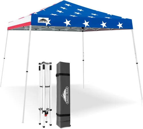 Miniatura 30 de Eagle Peak - Pérgola plegable (10.0 x 10.0 pies), patas inclinadas, de tela, para exteriores, fácil de montar, Negro