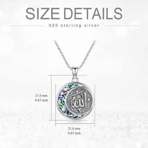 Miniatura 27 de PROESS Collar de plata de ley Hamsa Fátima collar de elefante, colgante de ojo azul, joyería para hombres, mujeres, niñas y niños