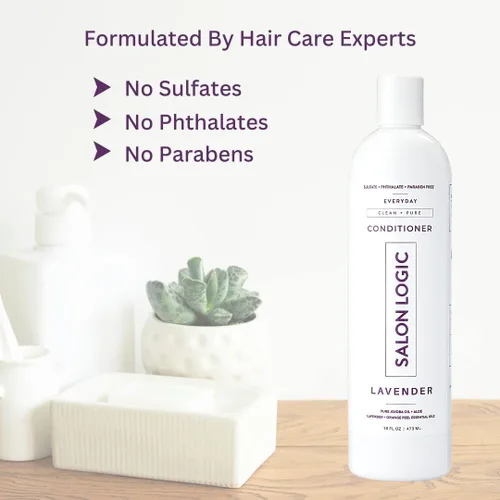 Miniatura 4 de SalonLogic Acondicionador limpio y puro para uso diario, lavanda, productos de calidad de salón, con aroma natural, repara el cabello dañado