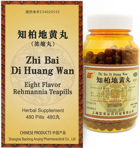 Zhi-Bai Di-Huang Wan - Teteras de hierbas 480 pastillas (60 porciones, tamaño económico) - Píldora de rehmannia de ocho sabores de fórmula herbaria