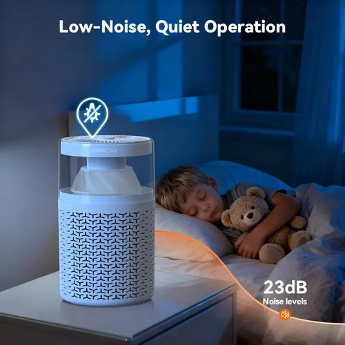 Miniatura 8 de AIRROMI Purificador de aire para mascotas para el hogar y el dormitorio, filtro de carbón activado HEPA, elimina la caspa y el olor de las mascotas
