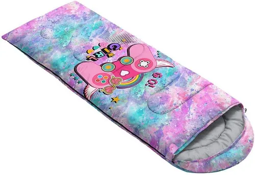 Miniatura 2 de Saco de dormir para niñas, diseño de acuarela con consola de juegos, ligero, cálido, para exteriores, interiores, impermeable, resistente al frío