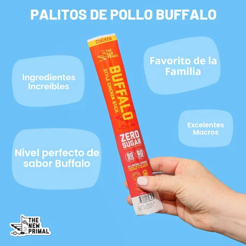 Miniatura 4 de New Primal Buffalo - Palitos de pollo Keto, bocadillos saludables sin gluten, sin azúcar, bajos en carbohidratos, altos en proteínas, carne seca