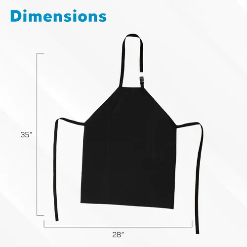 Miniatura 3 de Delantal de vinilo negro de goma impermeable de 35 pulgadas para lavavajillas, laboratorio, carnicero, aseo de perros, plástico industrial