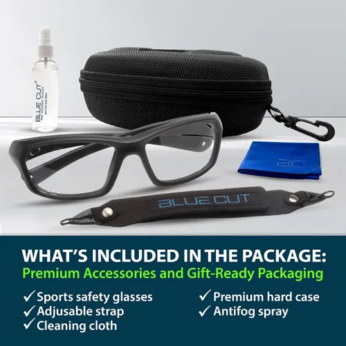 Miniatura 6 de BLUE CUT Gafas de protección deportiva, lentes fotocromáticas, gafas de seguridad para baloncesto, pickleball para deportes de interior y exterior
