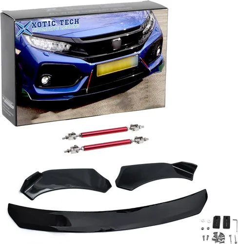 x xotic tech Alerón Labio Universal para Parachoques Delantero Spoiler Barbilla Divisor Difusor Protector Ala Guardabarros Moldura Kit de Carrocería
