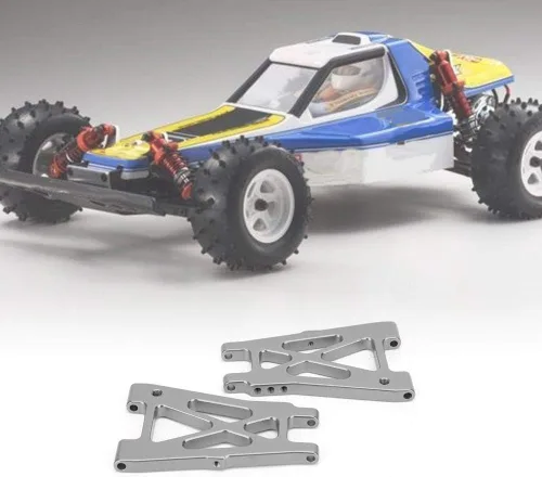 Miniatura 2 de Tbest Brazo de suspensión CNC RC, 2 piezas de aleación de aluminio trasera inferior suspensión accesorios para 4WD Optima 1/10 RC Off-Road Vehículo