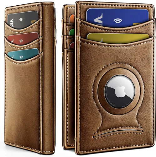 Miniatura 18 de BULLIANT Billetera Airtag para hombre, delgada con clip para dinero, cierre magnético, 12 tarjetas en el bolsillo frontal, bloqueo RFID