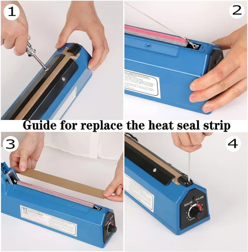 Miniatura 6 de Sellador térmico por impulsos Bolsas manuales Máquina de sellado por impulso de 8 pulgadas para bolsas de plástico PE PP Bolsas con agarre