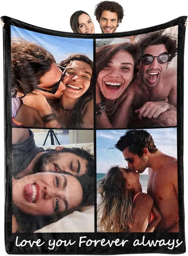 Miniatura 15 de Manta personalizada con imágenes y nombre, manta de franela personalizada, regalo de "Te quiero" para Navidad, cumpleaños, San Valentín, regalo