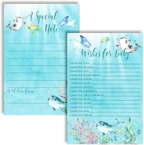 Miniatura 9 de Amanda Creation Adventure Awaits Baby Wishes Cards 20, 4 x 6 pulgadas, gran recuerdo y actividad divertida para baby showers, deseos para recuerdos