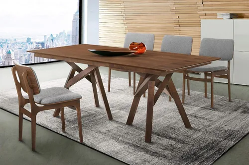 Miniatura 2 de Armen Living Lima - Juego de 2 sillas de comedor de madera con acabado de tela, 20 pulgadas de ancho, 22 pulgadas de profundidad x 20 pulgadas