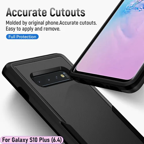 Miniatura 5 de Funda híbrida de doble capa para Galaxy S10 Plus/S10+ de 6.4 pulgadas, resistente a los golpes, resistente a los golpes, con 1 soporte magnético