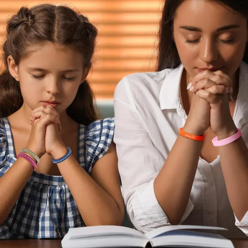 Miniatura 60 de Estune 120 pulseras de versículos de la Biblia, con cita motivacional, pulseras de goma, pulseras de silicona religiosas, pulseras de silicona