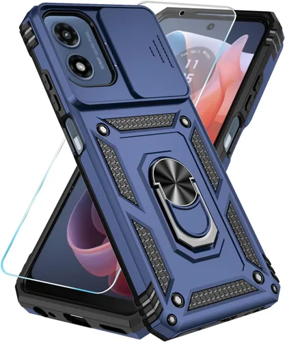 Miniatura 16 de Funda para teléfono SunStory para Motorola Moto G Play 2024 con protector de pantalla HD y cubierta deslizante para la cámara y soporte con patas