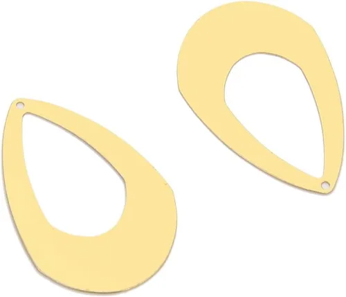 Miniatura 12 de Adabele - 20 piezas de pendientes colgantes de latón crudo con forma de abanico en forma de abanico de 0.575 in, pequeños sin placa/sin