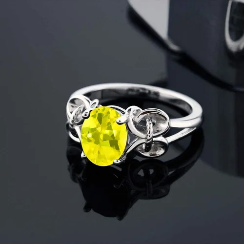 Miniatura 41 de Gem Stone King Anillo de compromiso ovalado con piedra natal para mujer, plata de ley 925, ovalado de 0.354 x 0.276 in, anillo de compromiso