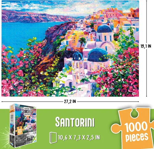 Miniatura 4 de RONDA Europe Classics - Rompecabezas de 1000 piezas para adultos (3 unidades) 3 iconic European landmarks, QR reference image, precision-cut