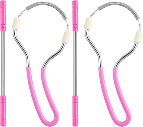 TIESOME 4 unidades de removedor de vello facial de primavera para mujeres, depiladora manual de primavera, removedor de vello facial con asa,