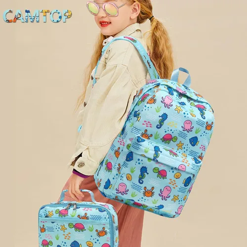 Miniatura 2 de CAMTOP - Conjunto de mochila y lonchera con estampados divertidos para niños de preescolar y primaria