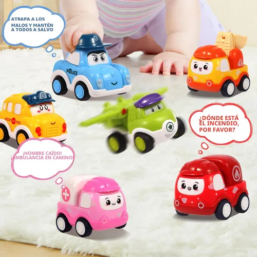 Miniatura 4 de 12 piezas de juguetes de coches de tracción para niños de 1 2 3 años, juguetes de coches de bebé para niños de 12 a 18 meses, juego de coches